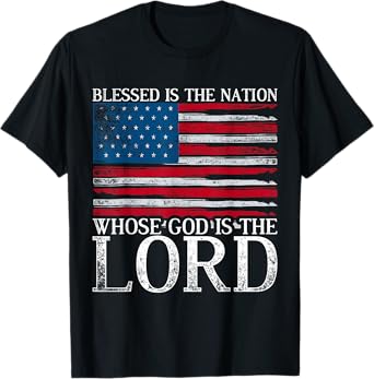 Christian American Nation USA Flag Bible Patriotic Prayer T-Shirt