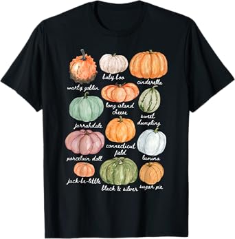 Type Of Pumpkin Fall Autumn Farmer Aesthetic Women's Graphic T-Shirt