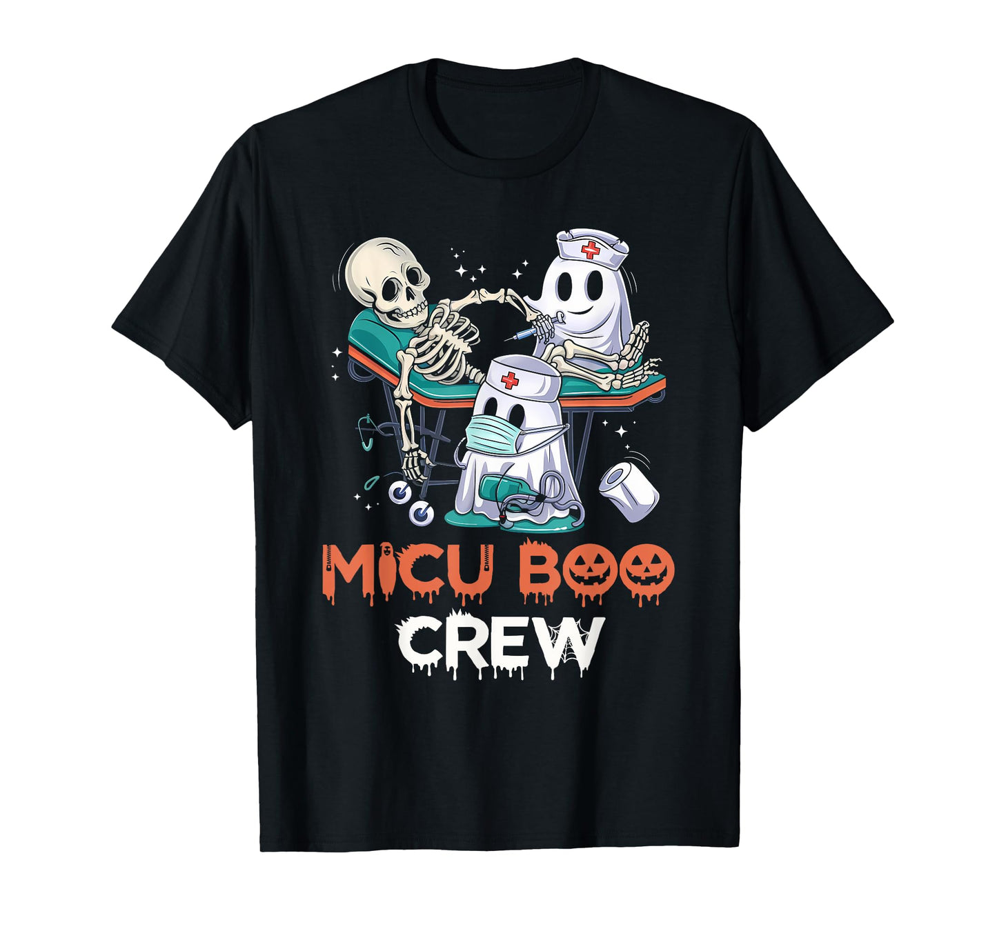 Womens MICU nurse shirt MICU boo crew MICU RN Halloween T-Shirt