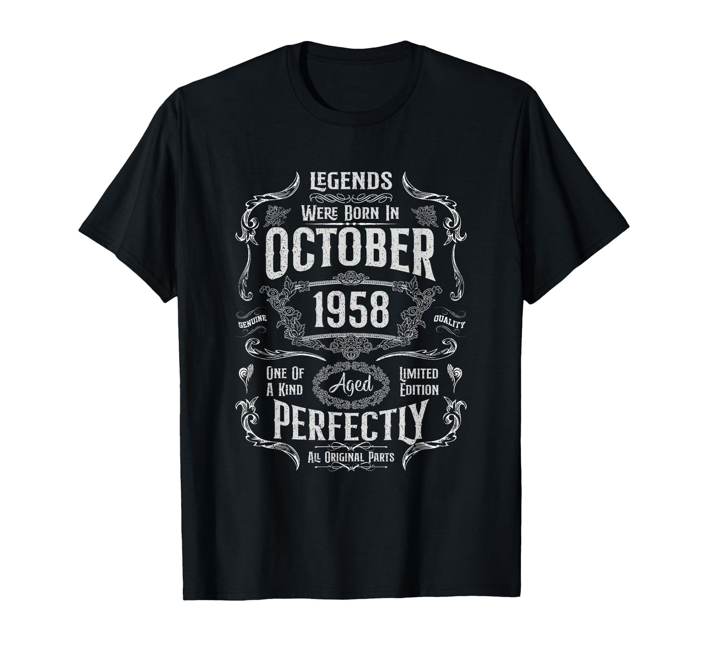 Vintage 67th Birthday Legends were Born in October 1958 T-Shirt