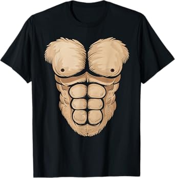 Halloween Gorilla Monkey Belly Chest Costume Men Boy Kid T-Shirt