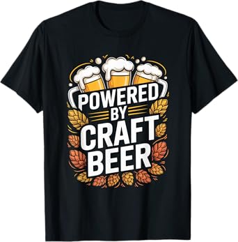 Powered by Craft Beer Hops Glasses T-Shirt