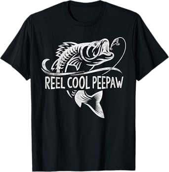 Reel Cool Peepaw Fishing Gifts Peepaw Father's Day T-Shirt