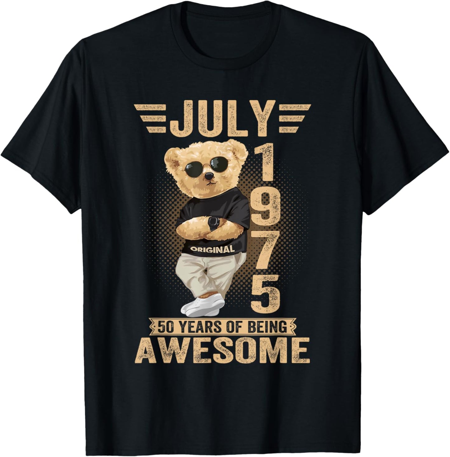 July 50th Birthday Men Women 1975 Awesome Teddy Bear T-Shirt