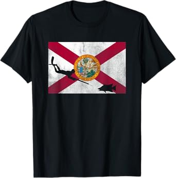 Florida Flag Spearfishing Freedive T-Shirt
