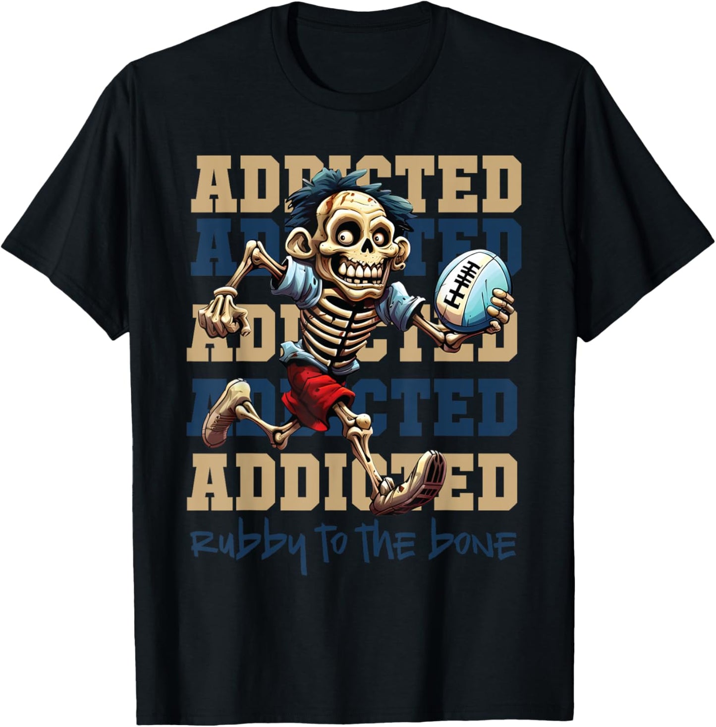 Skeleton Rugby Players Rugby To Bones Skeleton Meme Lovers Funny T-shirt by TeeBrew