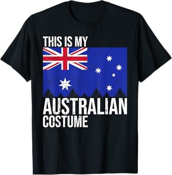 Vintage This Is My Australian Flag Costume for Halloween T-Shirt