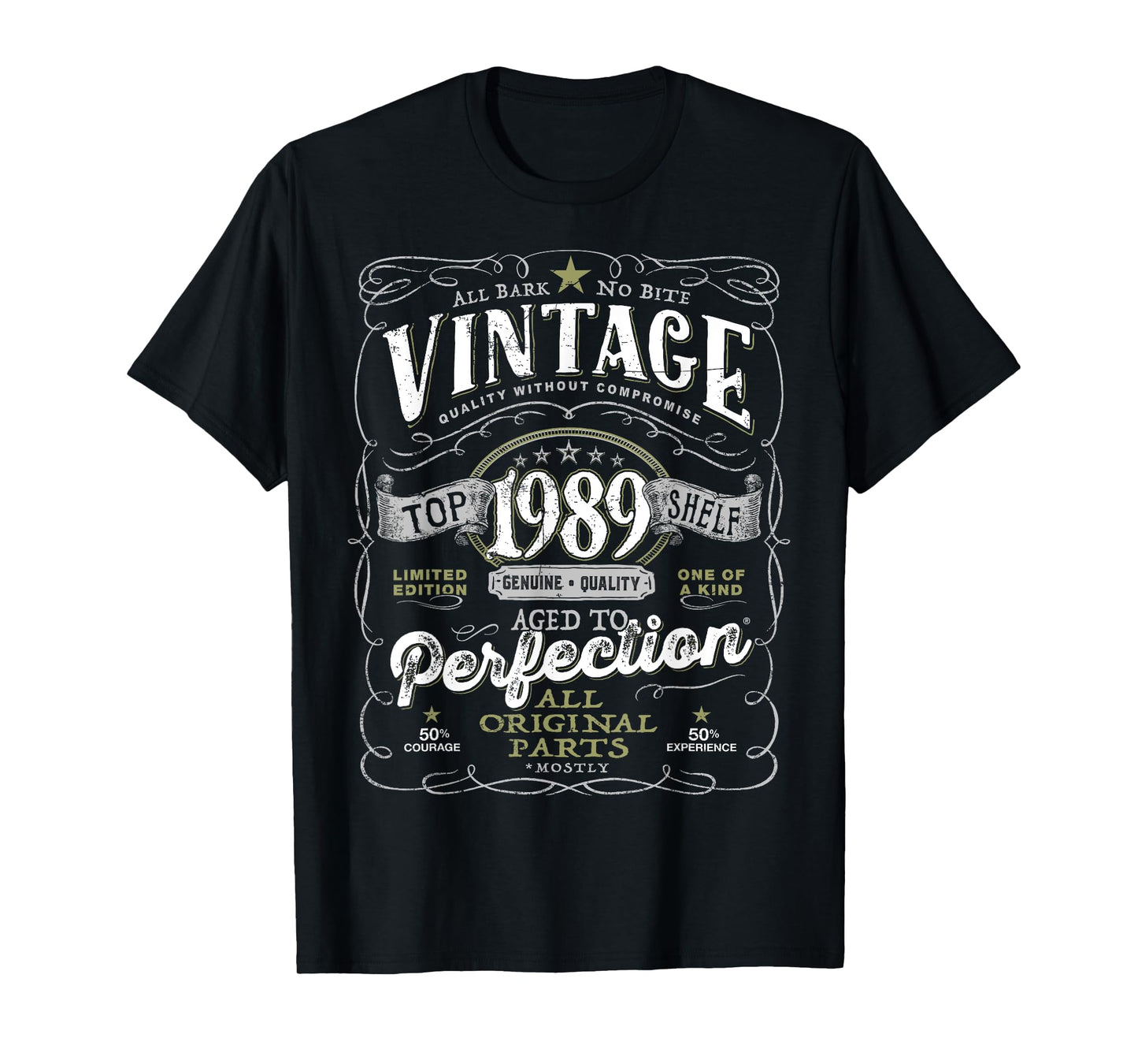 35th Birthday Top for Men, Vintage 1989 Aged to Perfection T-Shirt