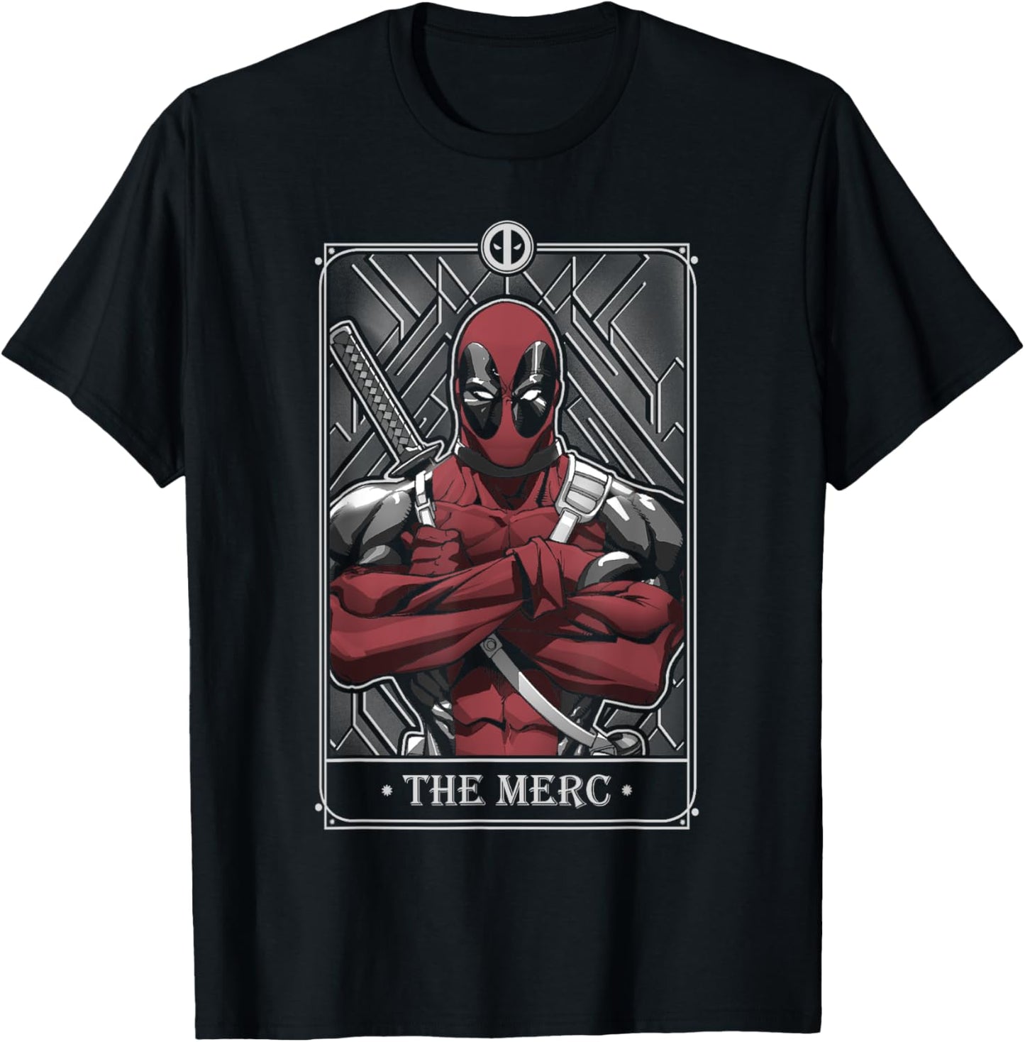 Marvel Deadpool The Merc Vintage Tarot Card Poster T-Shirt