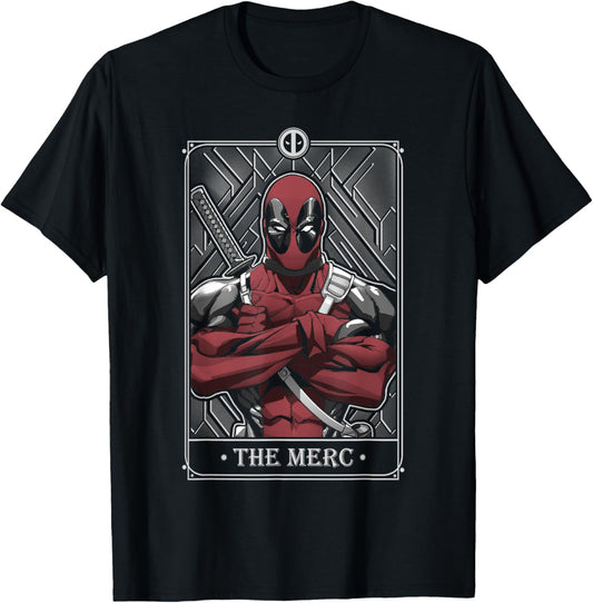 Marvel Deadpool The Merc Vintage Tarot Card Poster T-Shirt