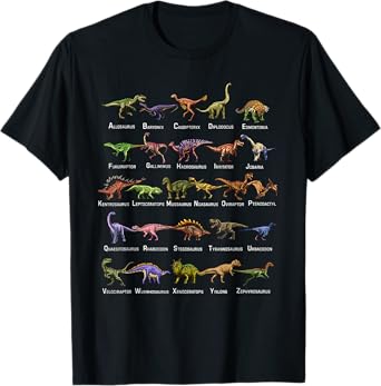 Dinosaur Alphabet Shirt Educational Dino Dinosaur Lover Kids T-Shirt