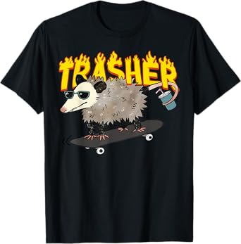 Opossum Skateboard Funny Trasher Possum Skater Men Women Kid T-Shirt