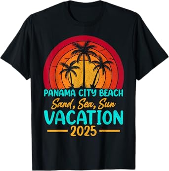 Panama City Beach Florida Sand Sea Sun Vacation 2025 T-Shirt