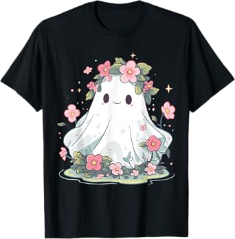 Halloween Ghost Flower Costume Women Girls Halloween T-Shirt