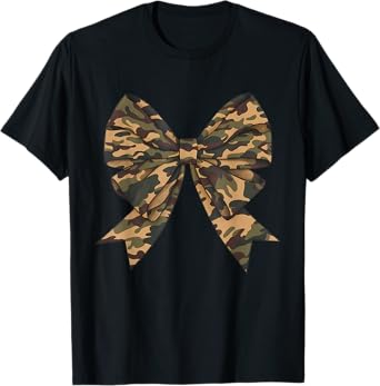 Camo Coquette Bow Duck Hunting Girls Kids Women Hunter T-Shirt