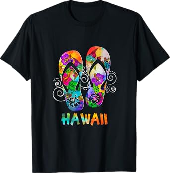 Cute Hawaii Beach Flipflops Hawaiian Island Cruise Vacay T-Shirt