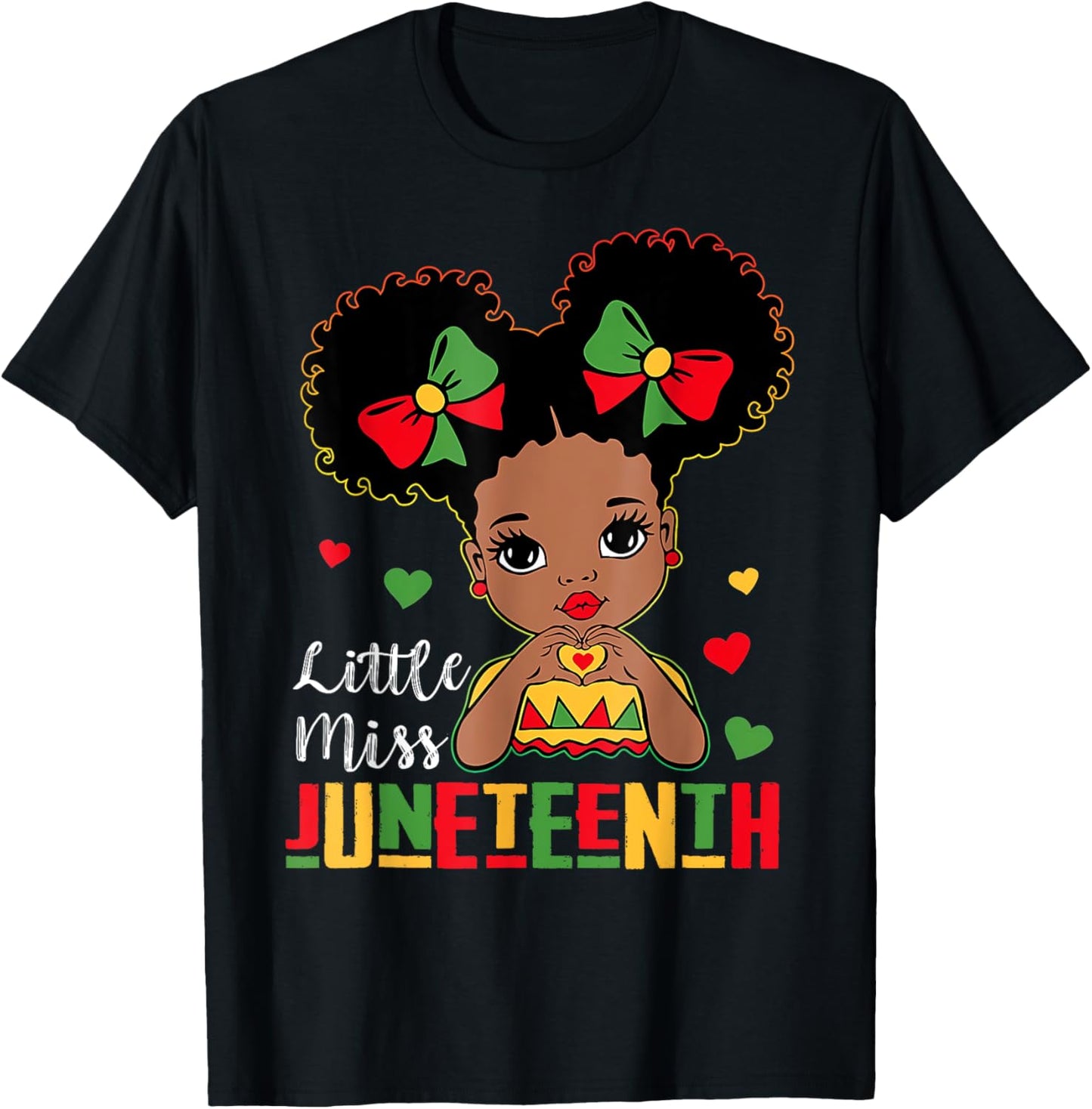 Little Miss Juneteenth Black Freedom African American Girls T-Shirt