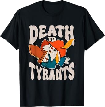 Retro Rabbit Death To Tyrants Vintage 90s Funny Quote T-Shirt