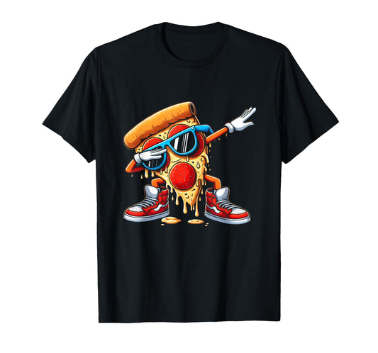 Dabbing Pizza Slice Dripping Fast Food Lovers Dab Dance T-Shirt