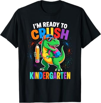 Crush Kindergarten Shirts For Boys Dinosaur Back To School T-Shirt