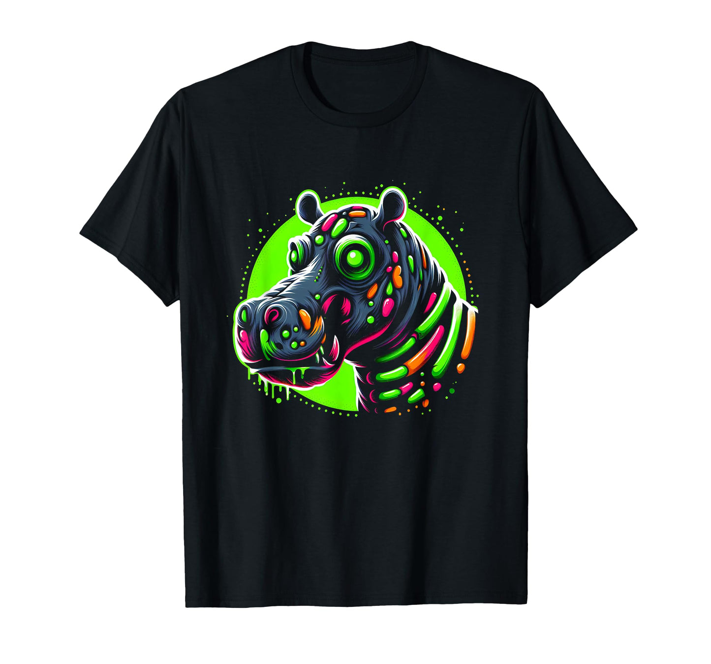 Zombie Hippo Hippopotamus Halloween Horror Skeleton Creepy T-Shirt