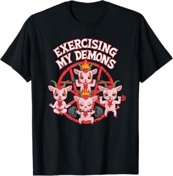 Exercising My Demons Funny Gym Workout Demon T-Shirt