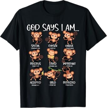 God Say I Am Love Monkeys Cute Bible Quotes Cute Monkey Love T-Shirt