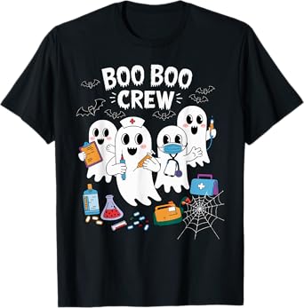 Boo Boo Crew Nurse Funny Ghost Women Halloween Nurse T-Shirt