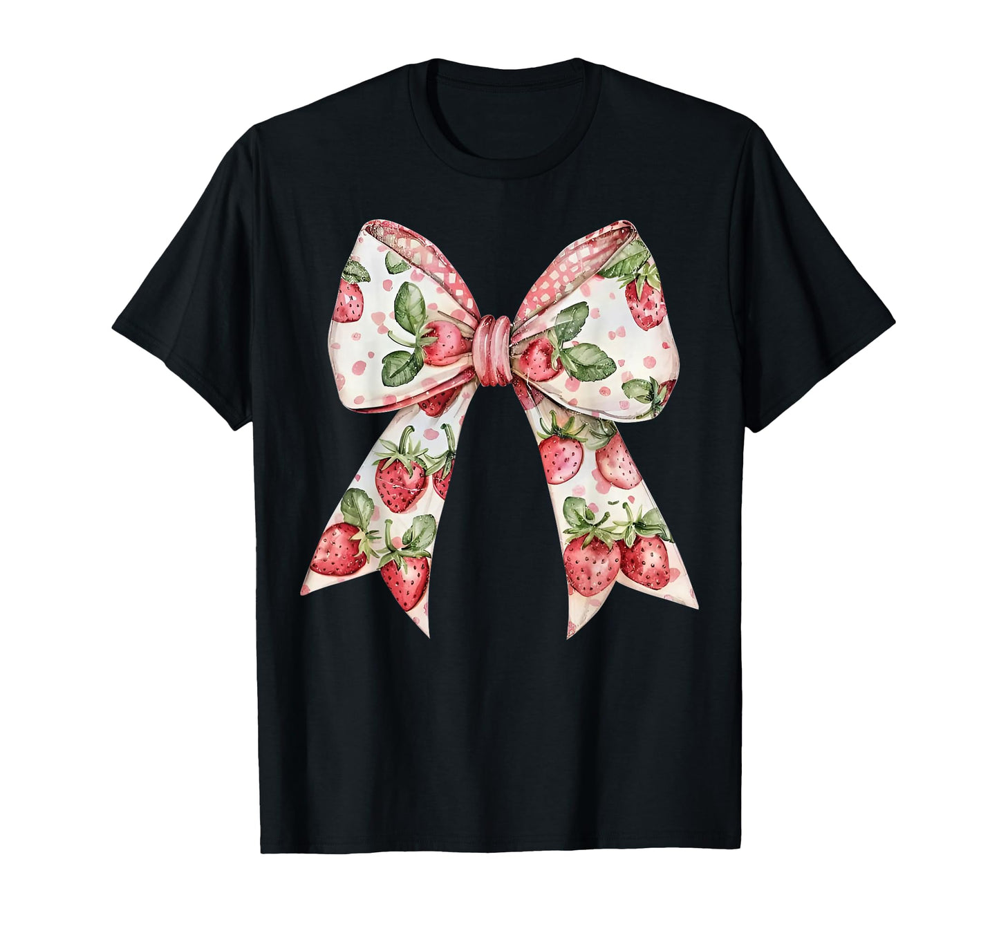Strawberry Festival Coquette Bow Berry Fruit Season Women T-Shirt