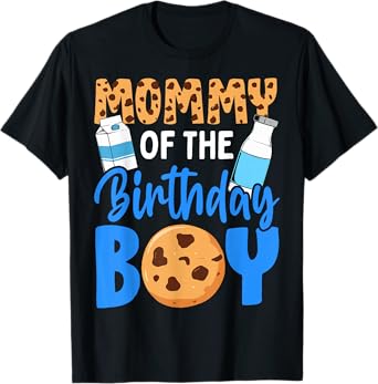 Mommy of the birthday boy Milk and Cookies 1st birthday T-Shirt