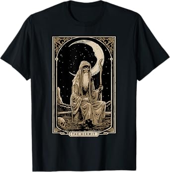 Hermit Tarot Card Shirt Gothic Tarot Fortune Teller Occult T-Shirt