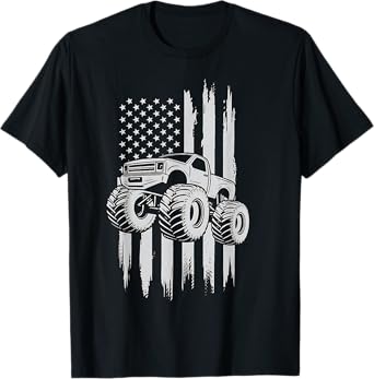 Truck American Flag 4x4 Offroad Mudding Gift T-Shirt