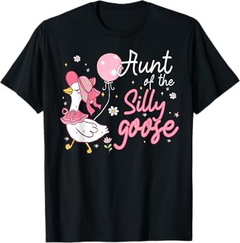 Aunt Of The Silly Goose First Birthday Family Matching Funny T-Shirt