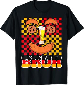 Bruh Oktoberfest Beer Pretzel Sausage Smile Face Costume Men T-Shirt
