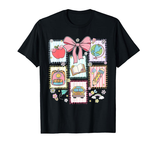Coquette Bow Teacher Back To School Teacher Life Student Kid T-Shirt