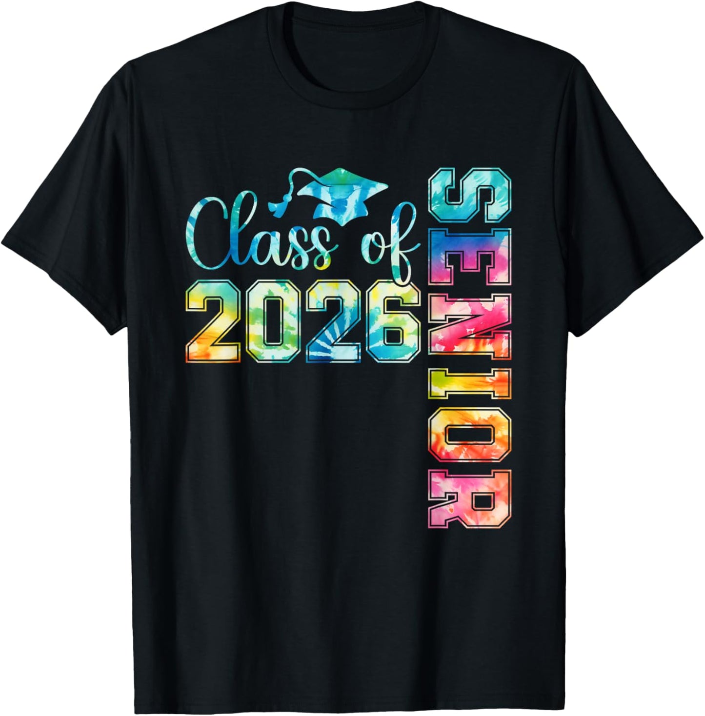 Senior 2026 Class of 26 Tie Dye Funny Graduation 2026 Gifts T-Shirt