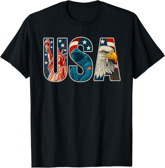 Usa Us Flag Patriotic 4th Of July America Men Women Kid T-shirt