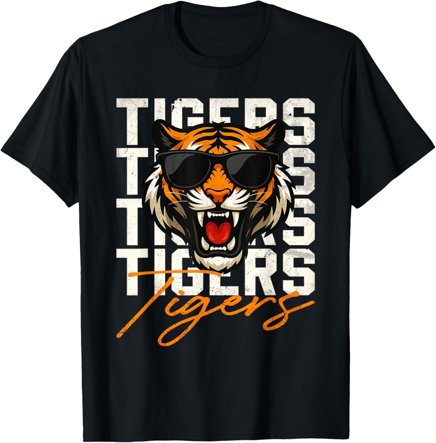 Vintage Tiger Power Mode - Bold Animal Graphic Tee T-Shirt