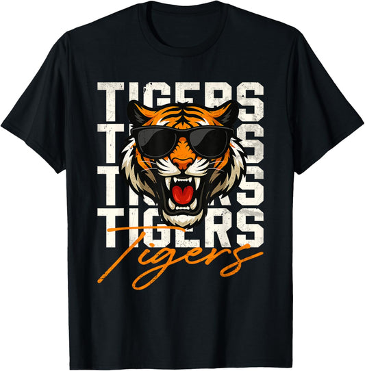 Vintage Tiger Power Mode - Bold Animal Graphic Tee T-Shirt