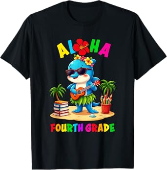 Aloha Fourth Grade Funny Aloha Kids Back To School T-Shirt