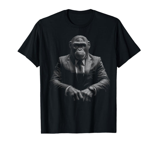 Corporate Monkey Ape in Suit Worker Cute Retro Vintage Zoo T-Shirt