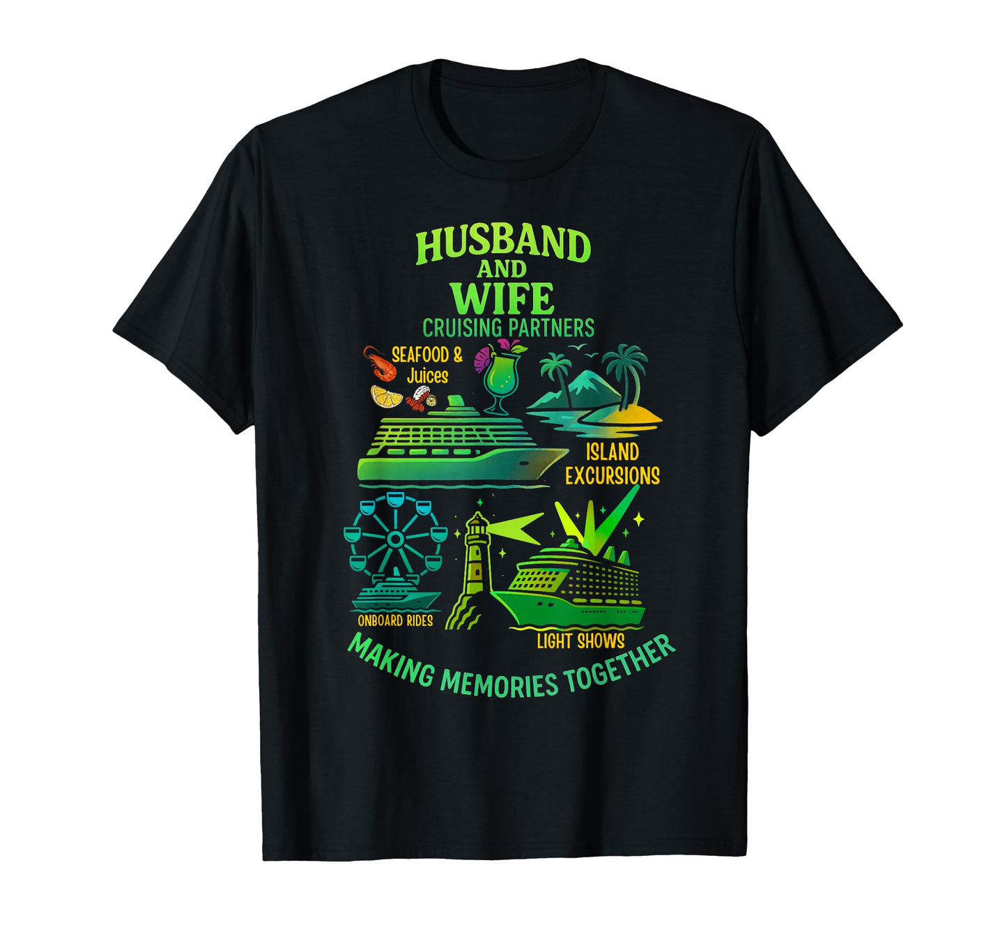 Husband and Wife Matching Cruise Vacation Couple T-Shirt
