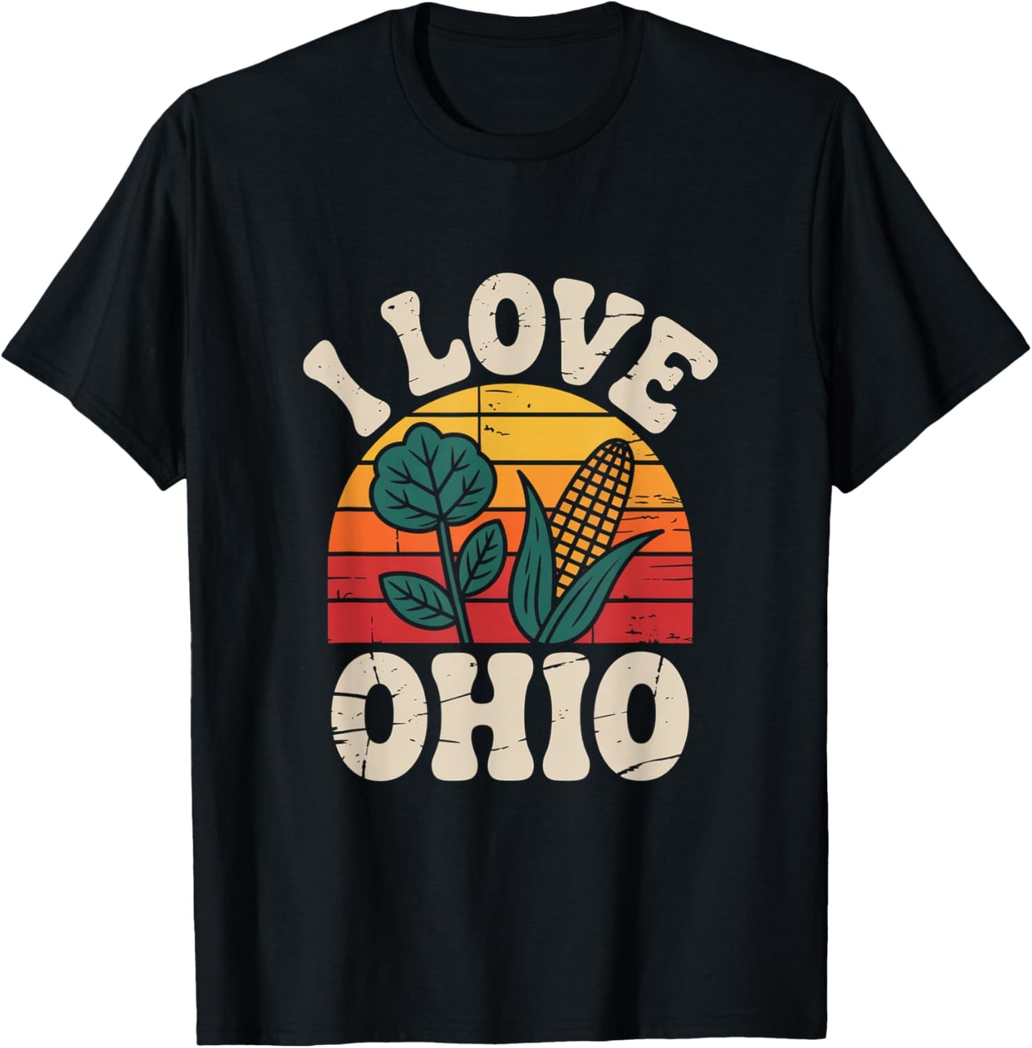 I Love Ohio Retro Sunset Farm T-Shirt