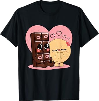 Chocolate and pancakes, couples love sweet, romantic T-Shirt