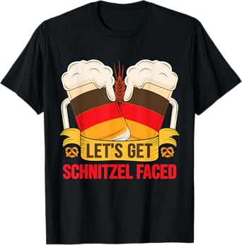 Oktoberfest Drinking Team Let's Get Schnitzel Faced T-Shirt