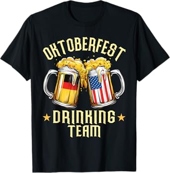 Oktoberfest Drinking Team Beer Mugs American German Adults T-Shirt