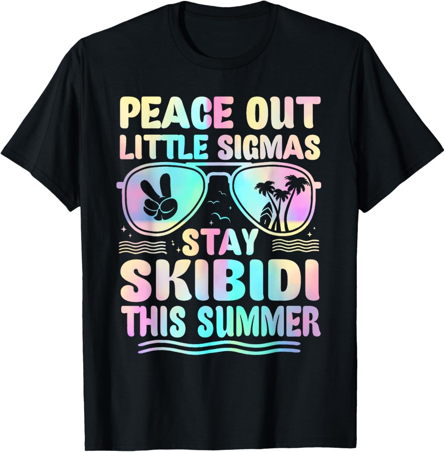 Funny Teacher Peace Out Little Sigmas Tropical Sunset Beach T-Shirt