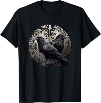 Huginn and Muninn Ravens Norse Mythology Viking Symbols T-Shirt