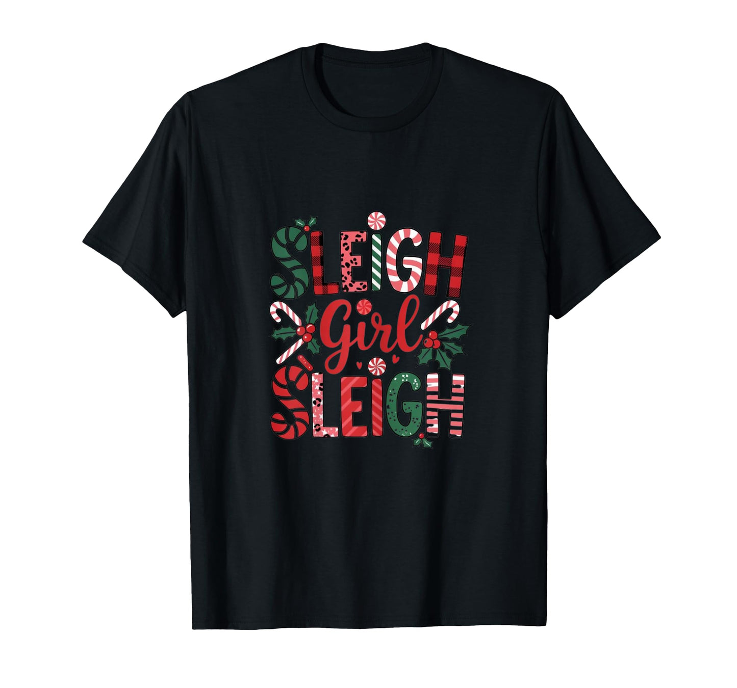 Sleigh Girl Sleigh Funny Little Women's Retro Christmas Day T-Shirt