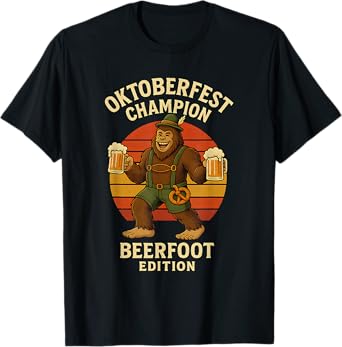 Oktoberfest Champion Beerfoot Bigfoot Funny Beer Shirt T-Shirt